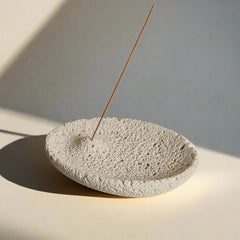 Minimalist Cement Incense Holder | Smudge Stick Burner Plate - Auratract