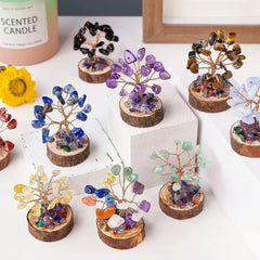 Colorful natural crystal trees in box – spiritual feng shui decor collection