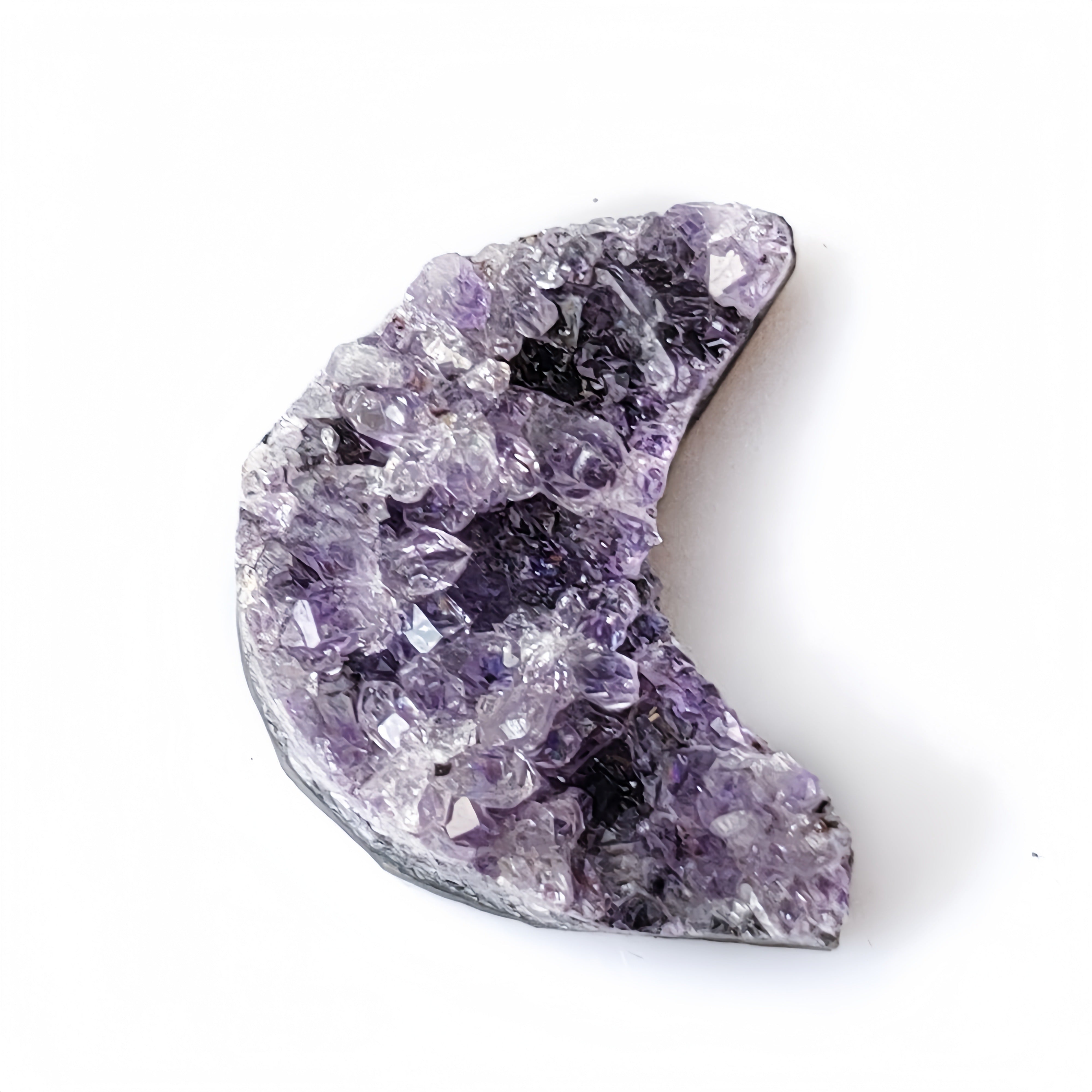 Natural Amethyst Cluster Crescent Moon｜Healing Crystal & Home Decor - Auratract