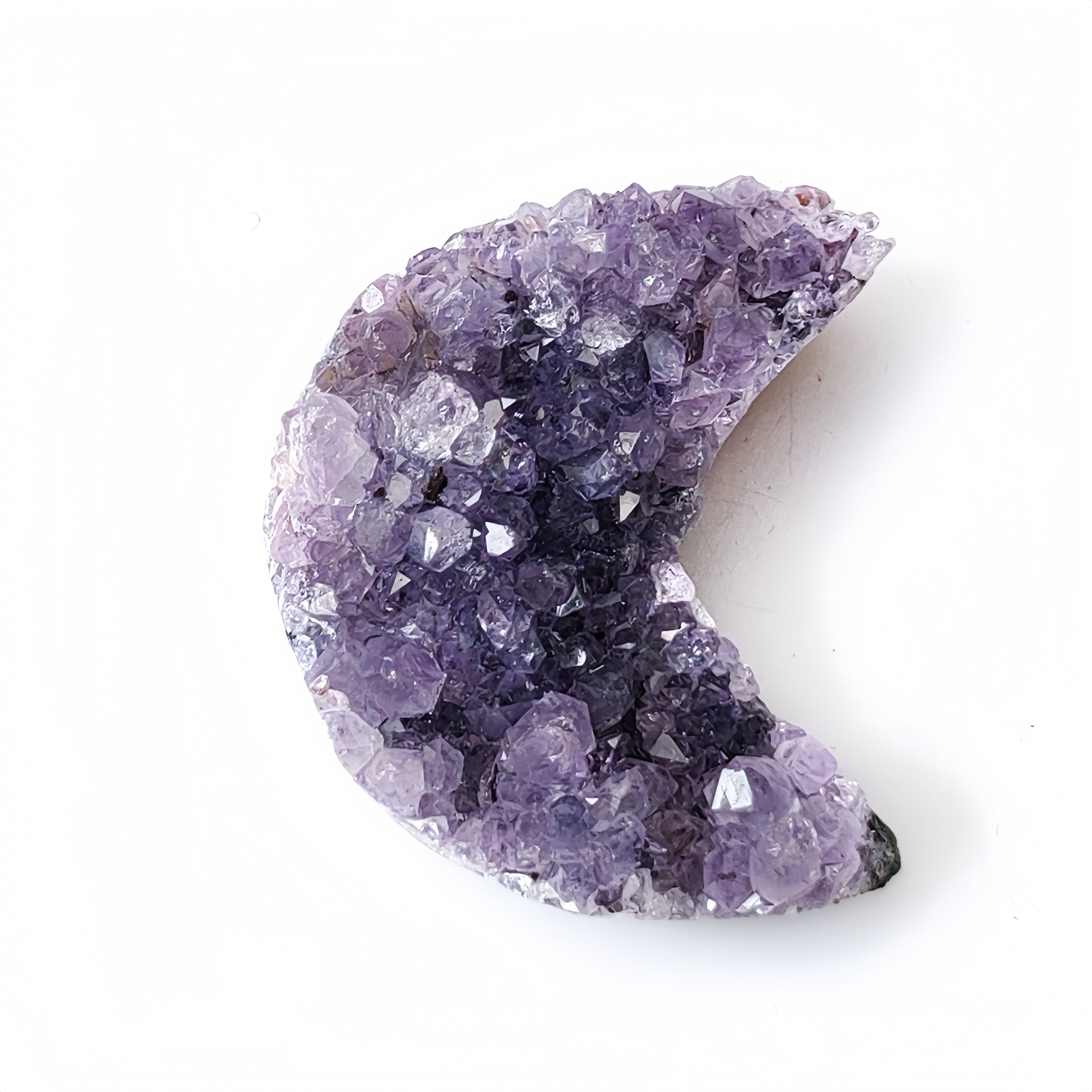 Natural Amethyst Cluster Crescent Moon｜Healing Crystal & Home Decor - Auratract