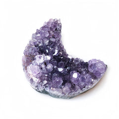 Natural Amethyst Cluster Crescent Moon｜Healing Crystal & Home Decor - Auratract