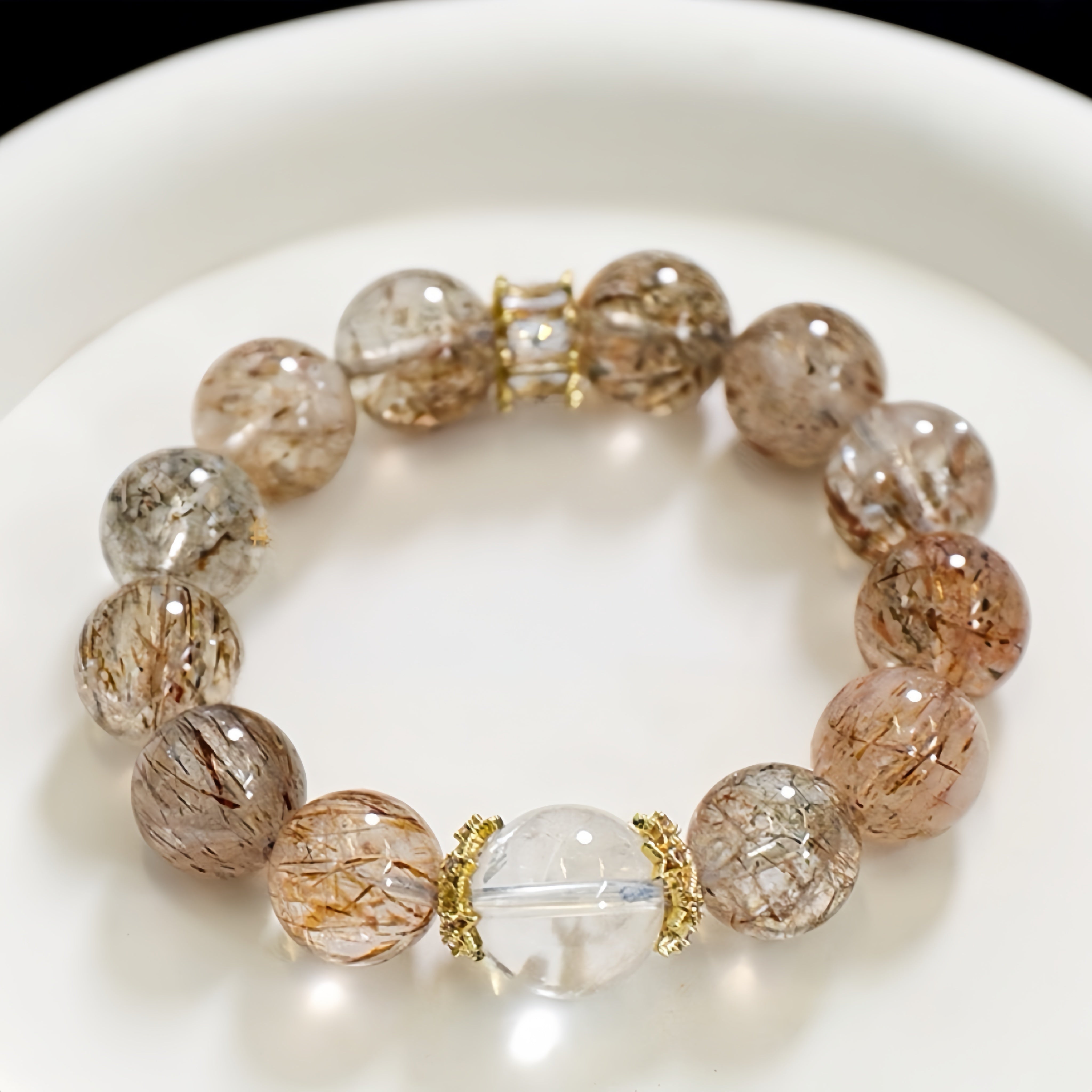 Black Golden Super Seven Bracelet｜Energy Amplifier & Spiritual Clarity - Auratract
