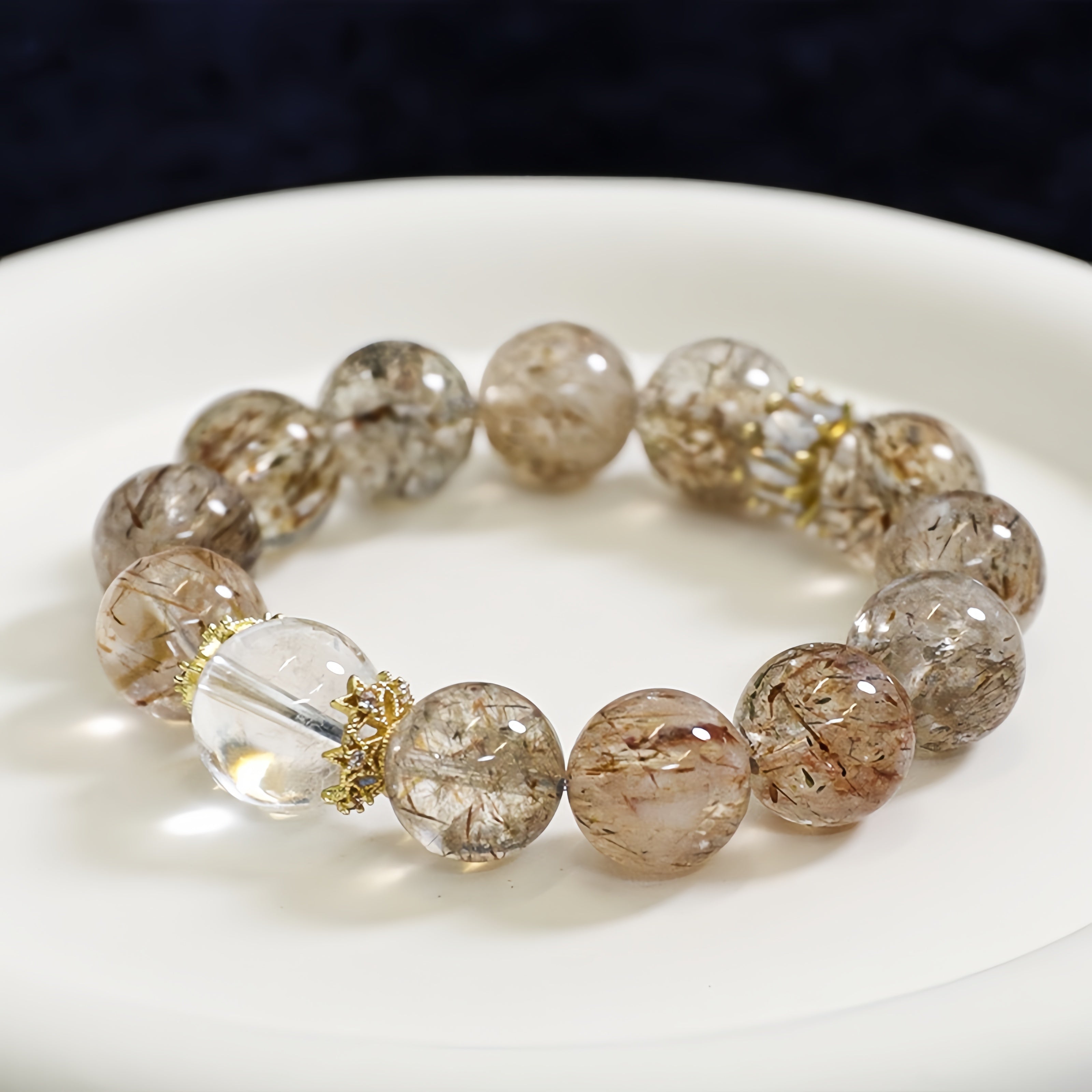Black Golden Super Seven Bracelet｜Energy Amplifier & Spiritual Clarity - Auratract