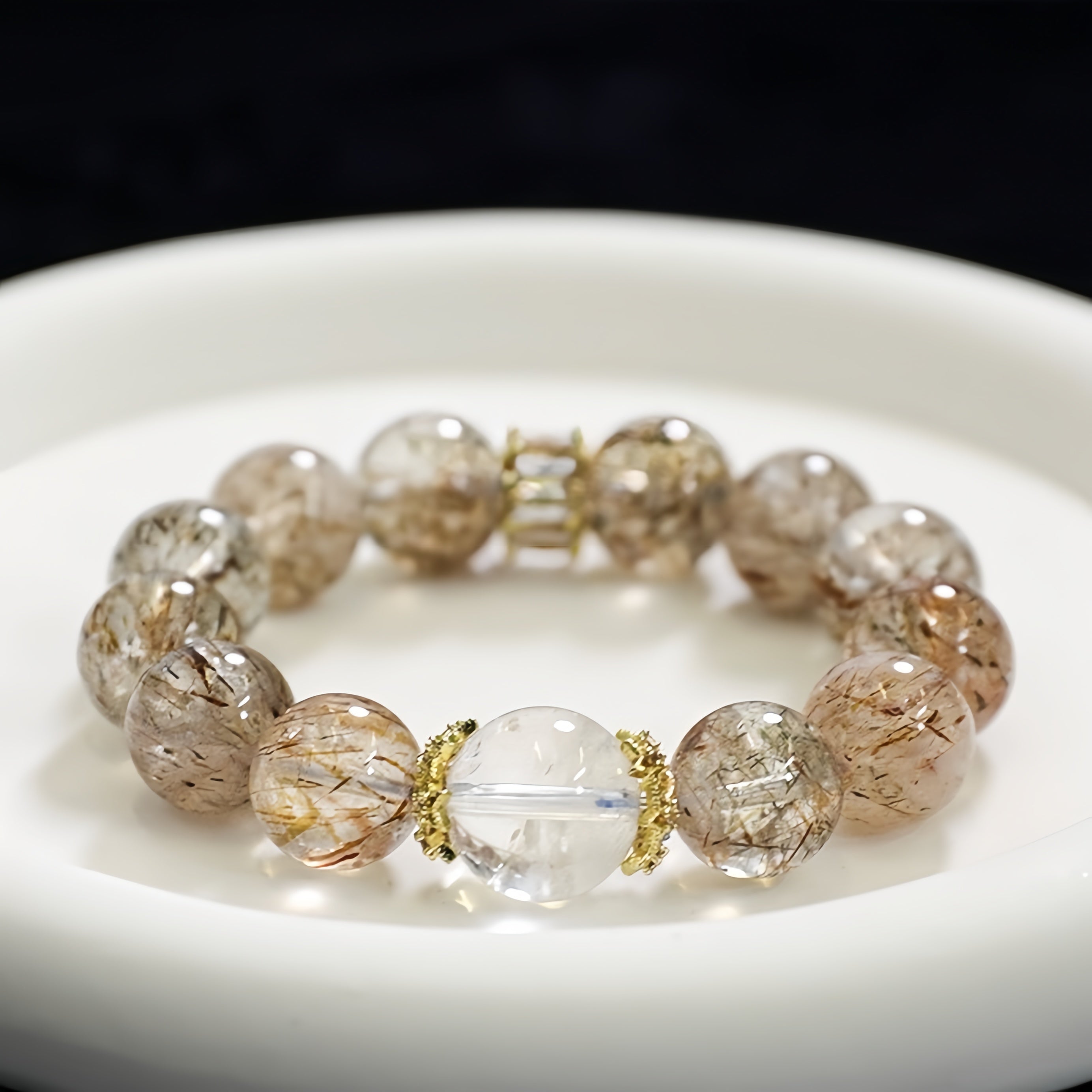 Black Golden Super Seven Bracelet｜Energy Amplifier & Spiritual Clarity - Auratract
