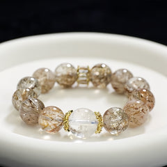 Black Golden Super Seven Bracelet｜Energy Amplifier & Spiritual Clarity - Auratract