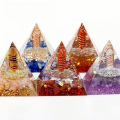 Vitality & Courage Orgonite Pyramid | Red Jasper & Citrine Power