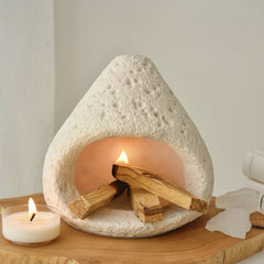 Handcrafted ceramic smudge burner for Palo Santo, sage, incense and crystal cleansing rituals.