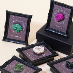 3D crystal stone fridge magnet with vintage frame design