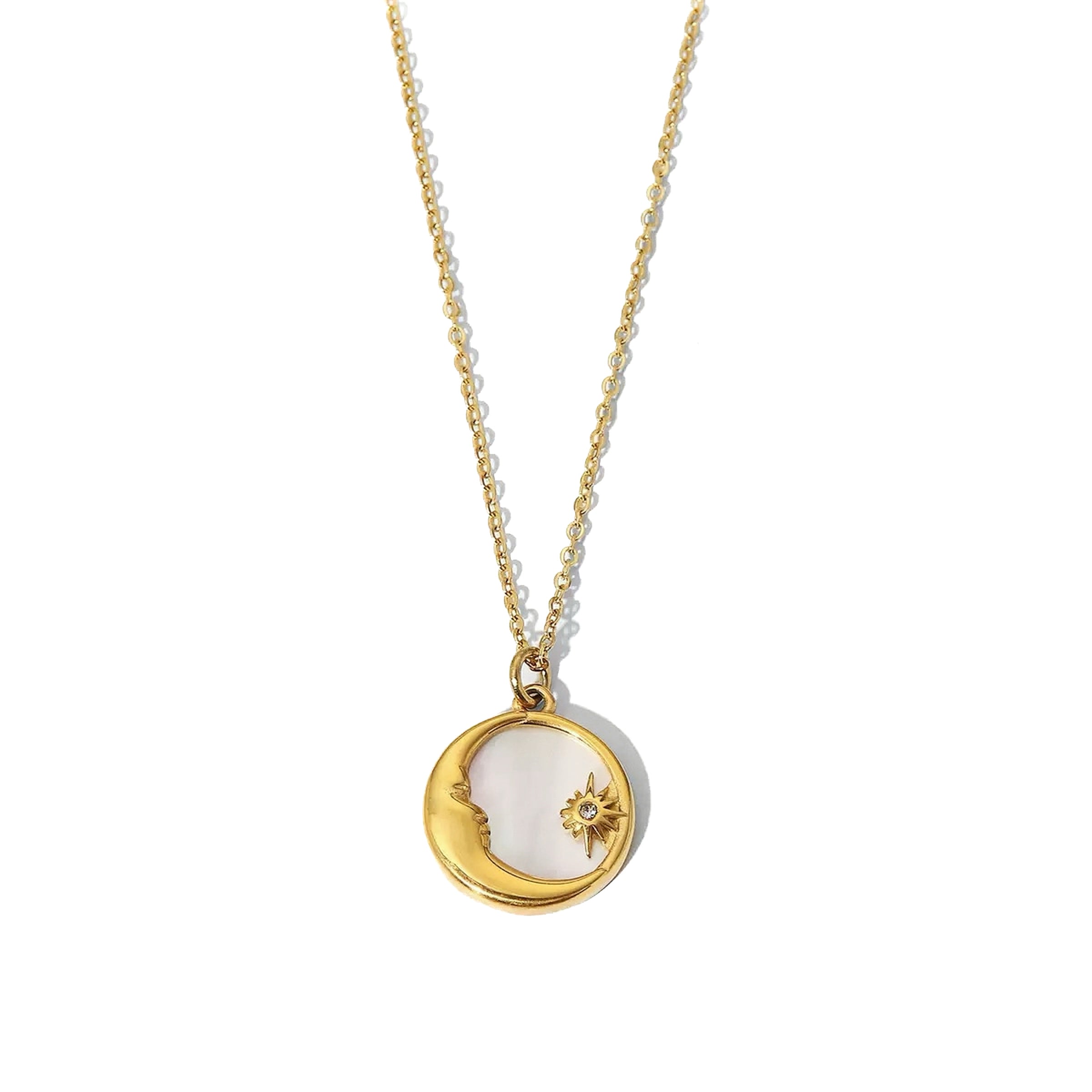 moon and star shell necklace for emotional balance